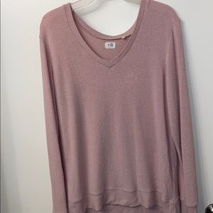 Super soft light pink long sleeve sweater v-neck